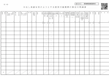 (別紙)みなし承認を受けようとする使用可能期間の算定の明細書の1ページ目
